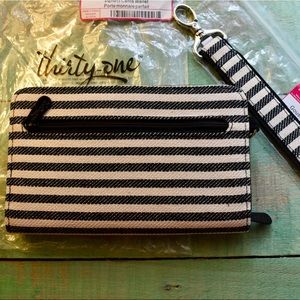 NEW Thirty One Twill Perfect Cents Wallet Wristlet